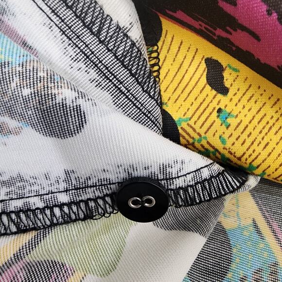 Mishca Top Womens XL Multicolor Colorful Abstract Artsy Full Zip Long Sleeve Y2K - Picture 10 of 10